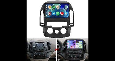 Autoradio - 9 Inch Android 15 Car Stereo Radio GPS Navigatie 2+32G voor Hyundai I30 2006-2011 Ingebouwde Draadloze CarPlay Android Auto Bluetooth WiFi FM/RDS SWC Mirror Link + AHD Backup Camera