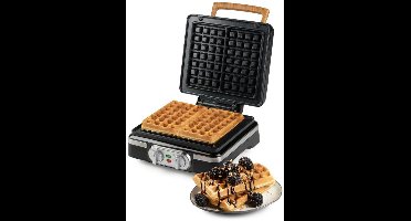 DOMO DO9281W Wafelijzer – XL wafels 4x7 - Belgische Wafels – PFAS-vrij – 1520 W – Timer – Zwart