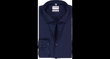 OLYMP 24/7 Level 5 body fit overhemd - twill - marine blauw - Strijkvriendelijk - Boordmaat: 43
