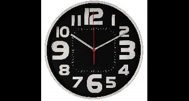 Hama Wandklok "Emotion", Ø 30 cm, geluidsarm, zilver/zwart