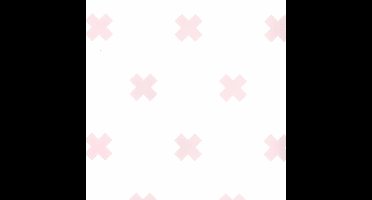 Fabulous World Behang Cross wit en roze 67104-3