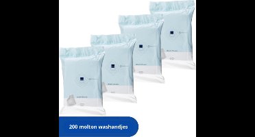 ABENA Molton Wegwerp Washandjes – 200 stuks – Van Kwalitatief Zacht, Dun en Sterk Materiaal – Hygiënisch – Voor Eenmalig Gebruik – Royale Handinsteek – Perfect voor Onderweg