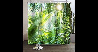 Boraboi® Luxe Tropisch Regenwoud Douchegordijn Waterdicht en Machinewasbaar voor Stijlvolle Badkamers