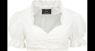 Haus Huberts Dirndl Blouse - Wit - Met Rucheskraag - Dames - Maat 9XL