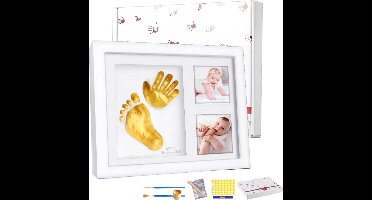 Fotolijst Baby- Baby Hand en Voetafdruk Set - Gips & Klei - Kraam Cadeau - Kraamcadeau Meisje -Kraamcadeau voor Meisje of Jongen
