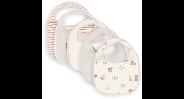 Jollein Slabbetjes Waterproof - 5 Stuks - 30 cm - Animal Friends