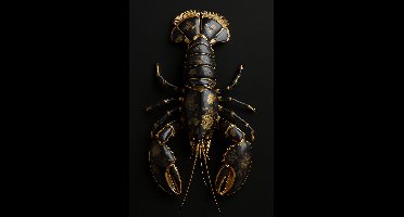 Royal Lobster – Midnight Edition-Luxe Wandkunst op Maat – Art-Empire Plexiglas 5mm – Aluminium Ophangsysteem voor Zwevend Effect – Galerie-kwaliteit