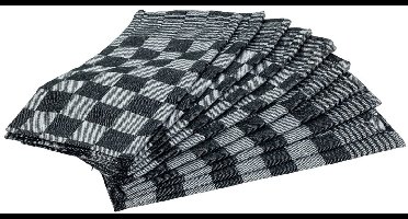 Blokdoek - Pompdoek - Keukenhanddoek - Geblokt - 70 x 70cm - 100% Katoen - 10 Stuks - Zwart/Wit