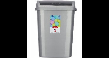 Curver DOMINIK afvalemmer met schuifdeksel 10L zilver / grafiet