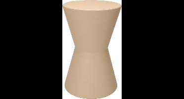 Home & Styling Bijzettafeltje Symetric - beige - D29x H45 cm - Zink - plantenpot verhoger - koffie en lampen tafel