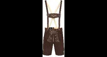 Oktoberfest Lederhosen Man - Bruin - Kort Model - Imitatie Leer - Maat 5XL