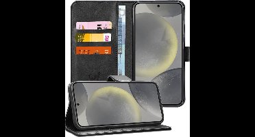 Hoesje geschikt voor Samsung Galaxy S24 - Portemonnee Book Case Zwart