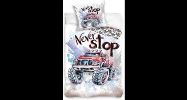 Truck Dekbedovertrek Never Stop 140 x 200 cm 70 x 90 cm - Katoen