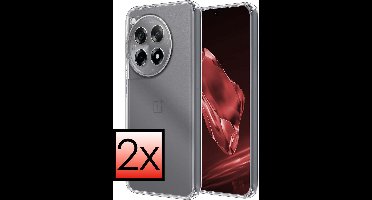 Hoesje - 2 Stuks - Geschikt voor OnePlus 12R - Sterk & Shockproof - Case Siliconen - Back Cover - Telefoon Hoes - Transparant