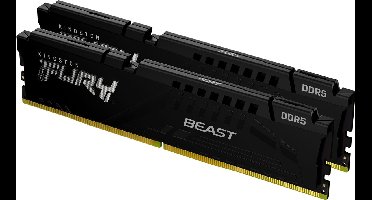 Kingston FURY Beast Black - RAM-geheugen - DDR5 - 32GB - 6000 MHz - CL30 - DIMM - 2 x 16 GB - Intel XMP 3.0 - AMD EXPO