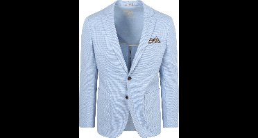 Suitable Colbert Face Print Lichtblauw - Maat 48 - Heren blazer