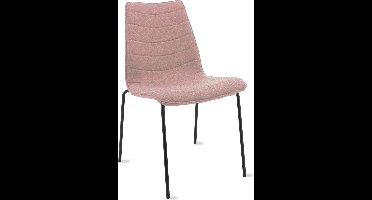 Workliving Verona Eetkamerstoel / Vergaderstoel - Wolvilt Fenice 152 zachtroze - frame zwart