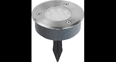 LEDVANCE ENDURA HYBRID INGROUND buitenlantaarn, hybrideverlichting, 1W, 70lm, warm witte lichtkleur, 3.000K kleurtemperatuur, edelstaal, beschermingsklasse IP44 en IP67, zonne-energie en netvoeding