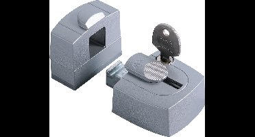 AXA Veiligheidsoplegslot (model 3015): Silverline - Afsluitbaar met sleutel, naar buiten draaiend, incl. opbouwsluitkom en bevestigingsmiddelen - SKG*