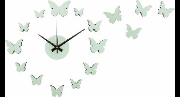 Karlsson Wandklok Diy Butterfly - Groen - Ø35cm - Wandklok Scandinavisch