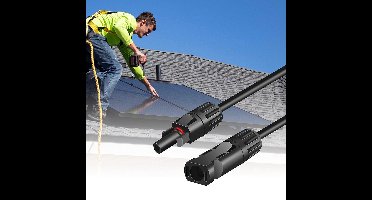 MC4 Solar kabels (2 stuks) - 3 meter - zonnepaneel aansluitkabels - Solar verlengkabel zwart 4 mm2 - 2 kabels