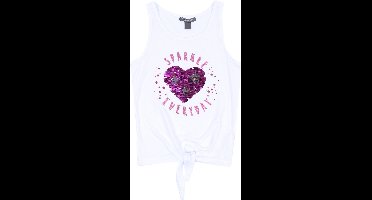 Wit, gebonden hemd, pailletten