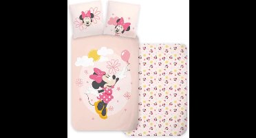 Minnie Mouse peuterdekbedovertrek Balloon - 100 x 135 cm - Katoen - roze