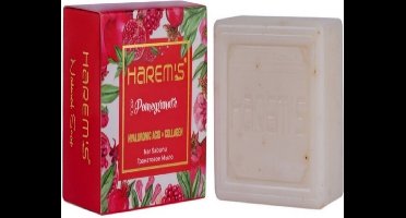 Harem's - Natural Pomegranate Soap - Face & Body - 120 g - Hyaluronic Acid - Collagen - Granaatappel Zeep