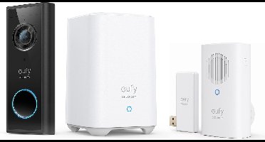 eufy Security S220 draadloze Video Deurbelset Inclusief Homebase 2 +eufy deurbelgong - Bundelvoordeel