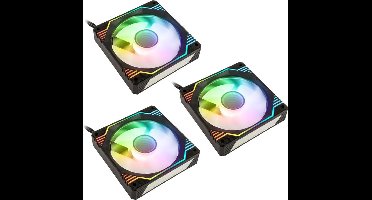 Kolink Umbra X Triple Pack Lufter, PWM, ARGB-Beleuchtung, Infinity-Spiegeleffekt, Hydrauliklager, Inklusive Controller, 120mm x 120mm x 28mm, Schwarz