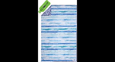 SooBluu - Sneldrogende handdoek reishanddoek strandlaken - Duurzaam gemaakt van gerecycled plastic (rPET) tot microvezel handdoek  -  dames en heren - compact lichtgewicht dun badlaken - absorberend - zandvrij - bont  100x160 - blauw wit