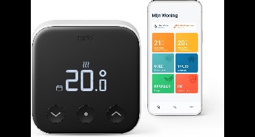 tado° Slimme Thermostaat X - Smart Thermostaat - werkt met Google Home, Alexa & Apple Homekit - Bedrade variant - Zwart/Wit