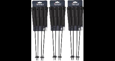 Vaggan BBQ spiezen - 12x stuks - metaal - 44 cm - vleespennen voor vlees - barbecue accessoires