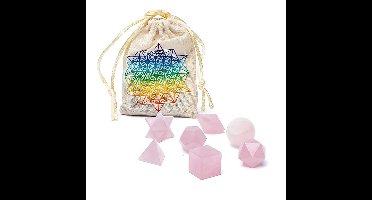 Heilige geometrieset van rozenkwarts, 7-delig