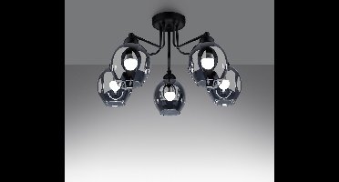 Sollux Lighting Kroonluchte Fillan - 36x59x59cm - E27 - zwart - staal