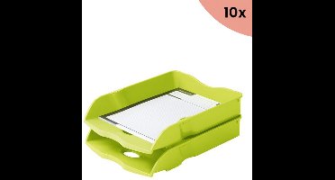 10x Brievenbak HAN Re-LOOP A4/C4 stapel- en nestbaar - limoen 100% gerecycled materiaal