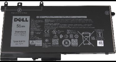 Dell 93FTF Batterij - 51Wh - 3 cellen/11,4V