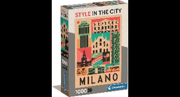 Clementoni - Puzzel - 1000 Stukjes - Style in the City Milano - Puzzel Voor Volwassenen