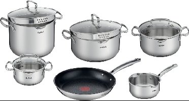 Tefal Duetto - Pannenset - 6-delig - Inclusief Deksels - Inductie - RVS