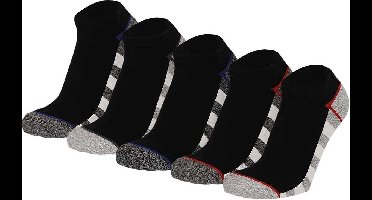 Apollo - Sneakersokken Jongens - Zwart - 5-Pak - Maat 23/26 - Kindersokken jongens - Sokken jongens