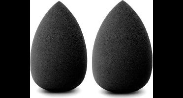 *** 2x Make-up Spons - Primer Poeder en Blush - Beauty sponge - Zwart - voor make up (2 stuks) - Cosmetische Puff - Creme - Poeder - Foundation Blending - van Heble® ***