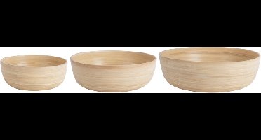Present Time Schaal Bowl Set Puro Round - Naturel - Ø30cm - Bamboe - Modern - Woonkamer - Moederdag - Moederdag cadeautje - Moederdag cadeau voor mama