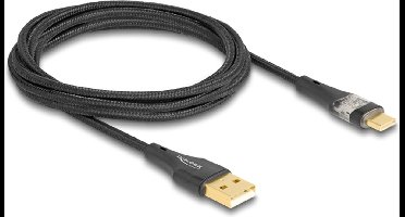 Delock USB 2.0 Cable Type-A male to USB Type-C™ male with Fast Charging 60 W transparent 2 m