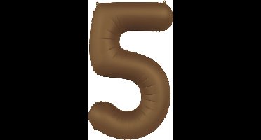 Folat - Folieballon Cijfer 5 Chocolate Brown - 86 cm