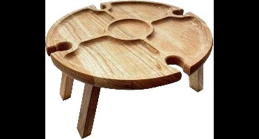 Opklapbare wijntafel voor picknick - hout