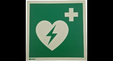 AED pictogram - 200x200mm - Defibrillator bord vlak - Kunststof
