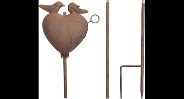 Vogel voerderstation - roestbruin - 26.5 x 15.5 x 92 cm