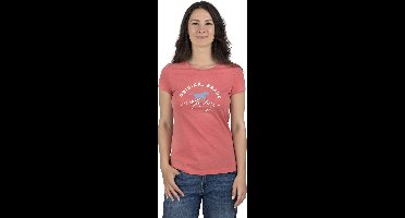 Mustang Dames T-Shirt Alexia C Logo slim fit Rood L Ronde Hals Volwassenen Basic T-shirt met korte mouwen en ronde hals gemaakt van 100% katoen