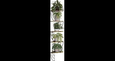 SureDeal® - Wandrek - Hoek Kast - Wandplank - 5 Lagen - Muur - Hout - Boekenkast - Vakkenkast - Woonkamer - Slaapkamer - Tuin