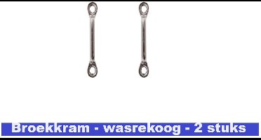 WASREKOOG - VERNIKKELD - 2 STUKS - BROEKKRAM - VOOR HET OPHANGEN VAN DROOGREKKEN OF VOOR SPANBANDEN.